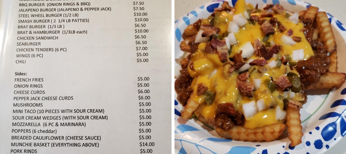 Steel Wheel Saloon Menu